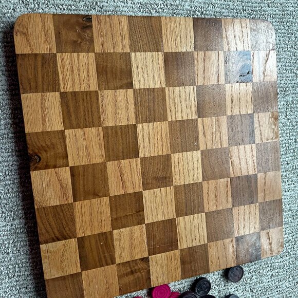 Handmade Wooden Checker Board - Picture 5 of 16